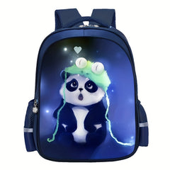Panda Cartoon Backpack for Students, Dirt & Wear Resista