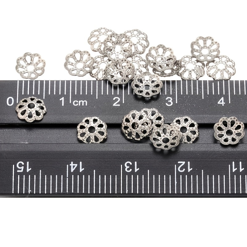 200pcs 0.3" Tassel Caps DIY Flower Spacer Beads for Earrings Bracelets