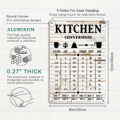 Funny Kitchen Quote Sign Aluminum 8x12 Inches Kitchen Conversions Sign