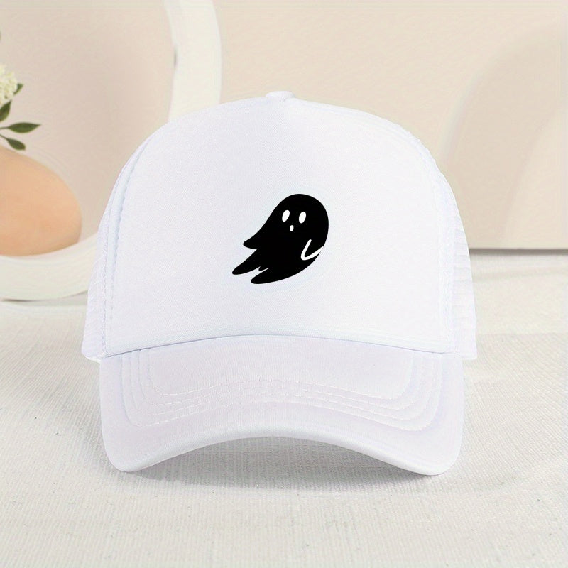 Mesh Printed Sunshade Ghost Baseball Cap For Kids