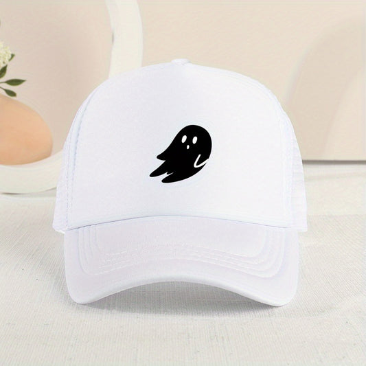 Mesh Printed Sunshade Ghost Baseball Cap For Kids