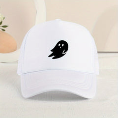 Mesh Printed Sunshade Ghost Baseball Cap For Kids
