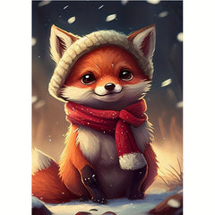 Winter Christmas Fox Garden Flag Double Sided Decor