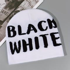 Jacquard Beanie Hip Hop Unisex Knit Hat Elastic Y2K Skull Cap Warm