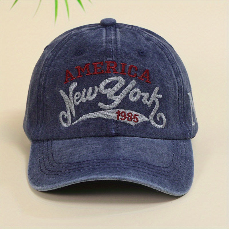 Vintage Distressed York Embroidery Baseball Cap