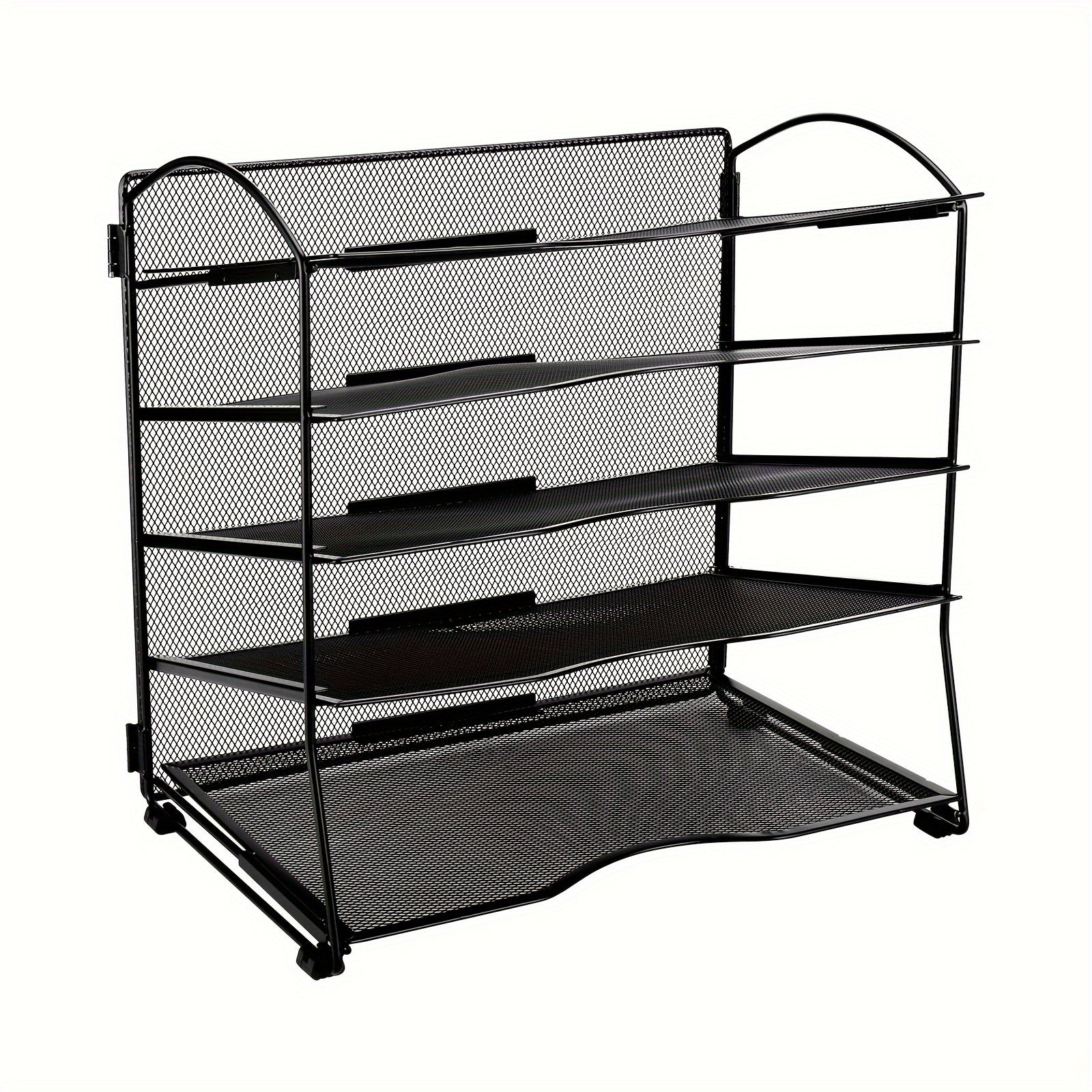 Iron 5 Layer Grid Desktop Tray Organizes Mail & Documents on Desks