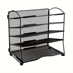 Iron 5 Layer Grid Desktop Tray Organizes Mail & Documents on Desks