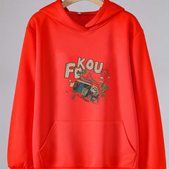Girls Bus Pattern Hooded Sweatshirt Pullover for Girls