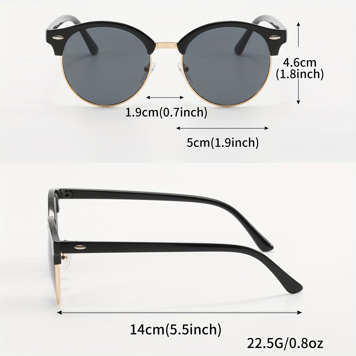 Men's Vintage Round Frame Sunglasses UV Protection