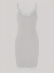 Solid Nightdress V Neck Spaghetti Strap Sleep Dress Women's Sleepwear
