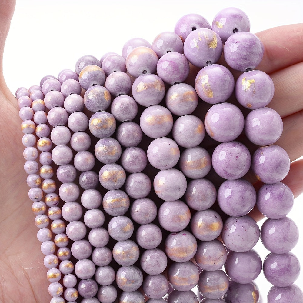 Purple Golden Jades Bead Natural Stone Beads 4-12mm 15''