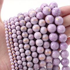 Purple Golden Jades Bead Natural Stone Beads 4-12mm 15''