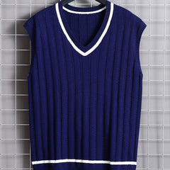 Men's Vintage Style V-Neck Sweater Vest for Fall Winter