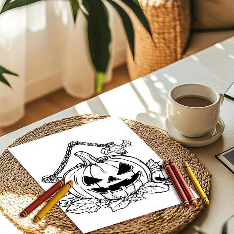 Halloween Coloring Book 22 Pages Single Sided Printed Thick Paper Fun Gift