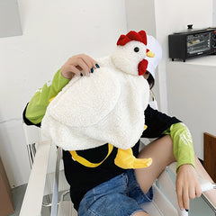 Fuzzy Chicken Crossbody Bag Cartoon Animal Doll Shoulder Bag