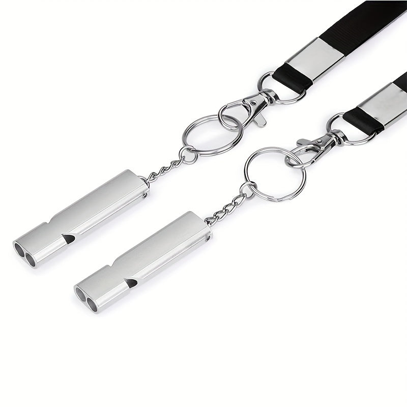 2pcs Aluminum Emergency Whistles Keychain High Decibel Survival Whistles
