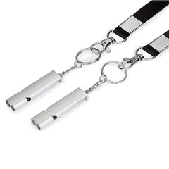 2pcs Aluminum Emergency Whistles Keychain High Decibel Survival Whistles