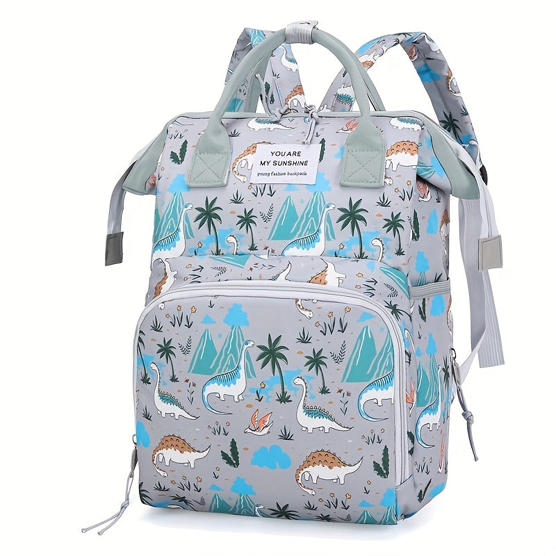 Spacious Pink/Gray Diaper Backpack with Pockets