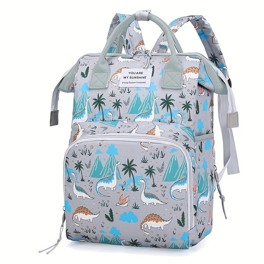 Spacious Pink/Gray Diaper Backpack with Pockets