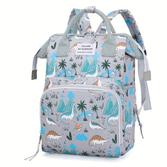 Spacious Pink/Gray Diaper Backpack with Pockets
