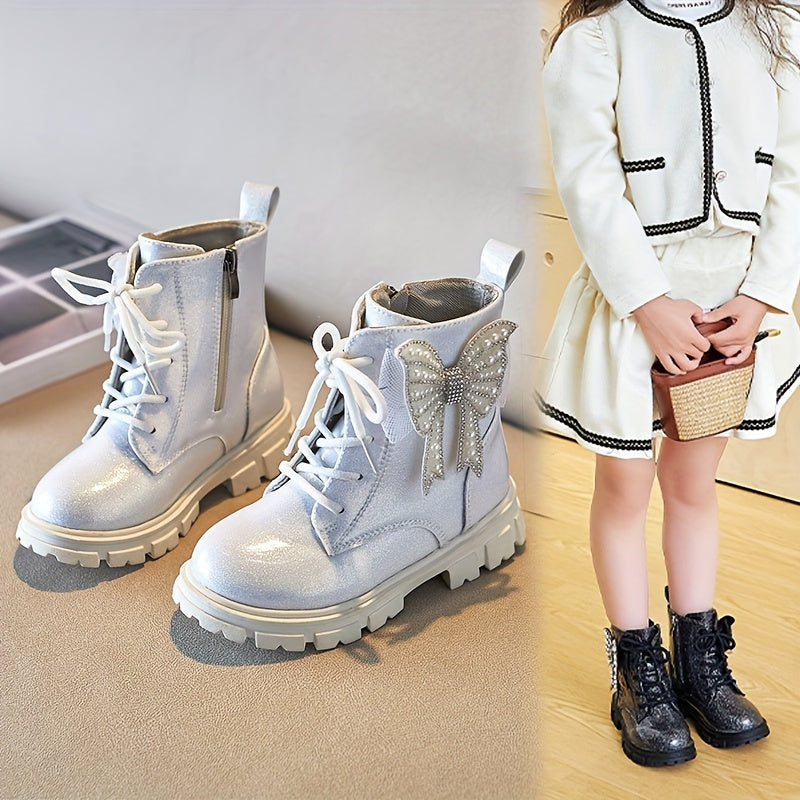 Butterfly Zipper Girls Lightweight Non Slip Boots For Indoor Outdoor