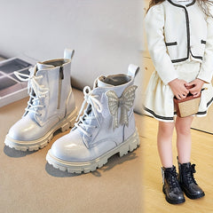 Butterfly Zipper Girls Lightweight Non Slip Boots For Indoor Outdoor