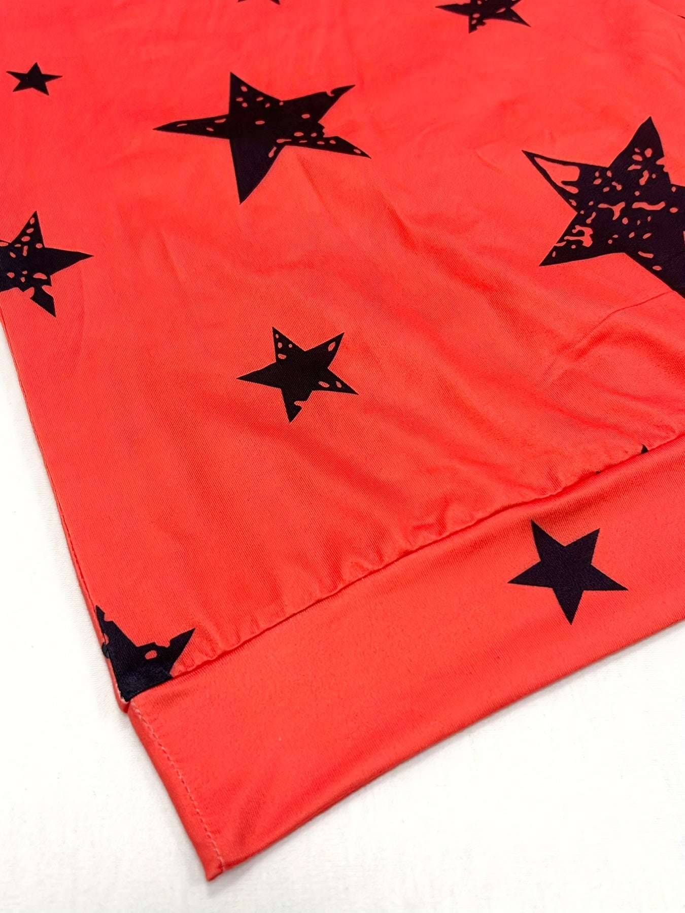 Star Print Two Piece Set Crew Neck Long Sleeve Top & Pants Outfit