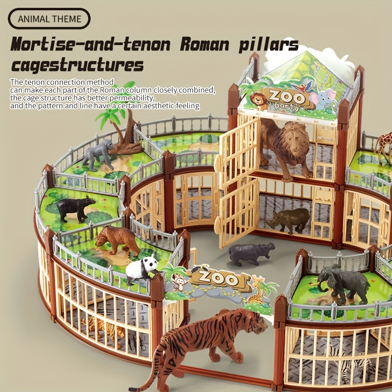 Zoo Play House Toys Castle Villa Dinosaur Villa Animal Farm Gift