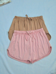 Lace Up Lounge Bottoms Drawstring Shorts Womens Loungewear