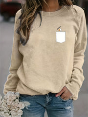 Goose Print Sweatshirt Casual Long Sleeve Crew Neck Sweatshirt