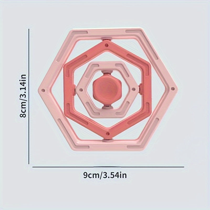 Hexagonal 3D Infinite Flip Finger Gyroscope Decompression Toy