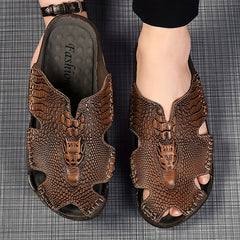 Men's Stitch Non Slip Slippers Closed Toe Rubber Sole Wear-resistant