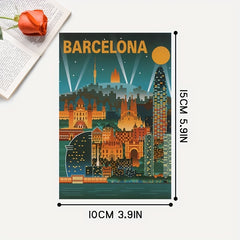 Vintage Travel Cities Poster Set for Wall Collage, 50 Pcs