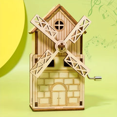 3D Puzzle Windmill Music Box Wooden Toy
