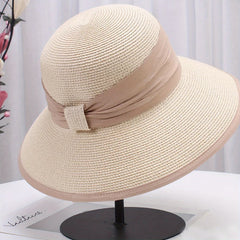 Ruched Hat Band Sun Hat Solid Bucket Hat Classic UV Protection Travel Beach Hats