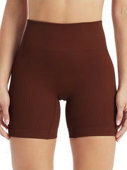 Ribbed Yoga Sports Shorts High Waist Stretchy Sexy Shorts
