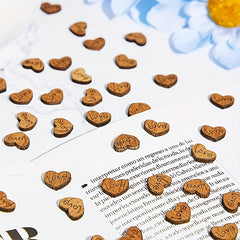 600pcs Wooden Heart Rural Wedding Table Decoration DIY Craft Patch