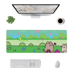 Cartoon Cat Anti-Skid Mousepad, Purple, 80 x 29, Office/Home Keyboard Pad