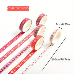 5 Rolls Basic Decorative Tape & Stickers Set