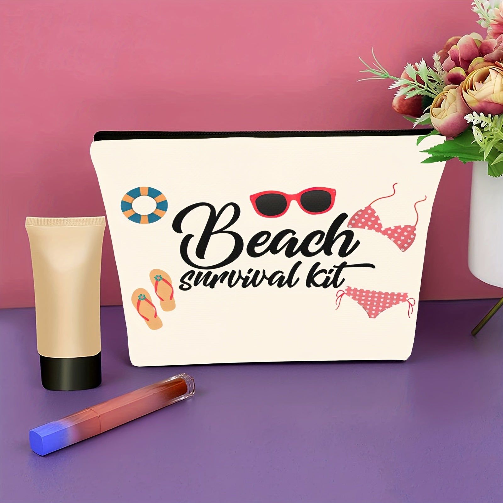 Beach Survival Kit Makeup Bag & Toiletry Organizer