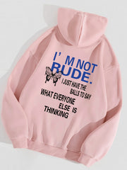 Butterfly Print Drawstring Hoodie Long Sleeve Sweatshirt