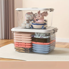 1pc Transparent Storage Box with Lid Home Organization and Storage