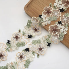 1Yd Flower Embroidery Lace Trim Sewing Accessories 6 Width