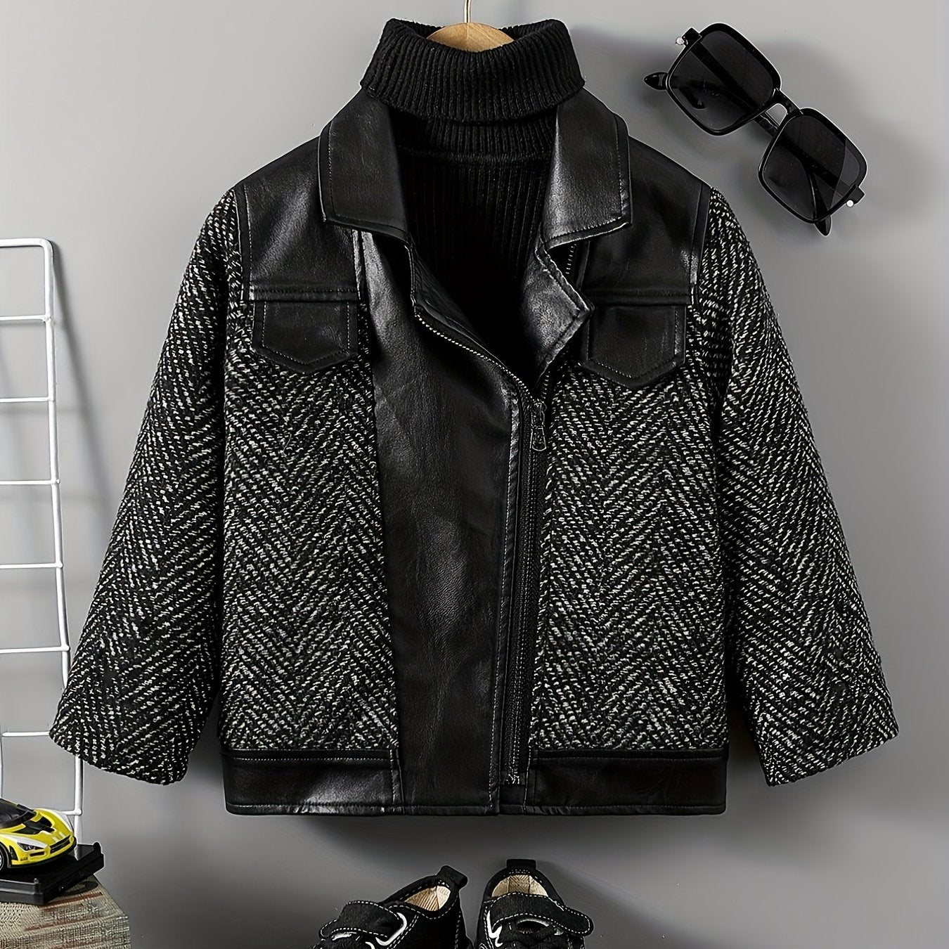 Christmas Cuts Toddler Boys Faux Leather Jacket