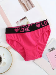 6pcs Letter Print Briefs Low Rise Comfy Intimates Panties Women's Lingerie