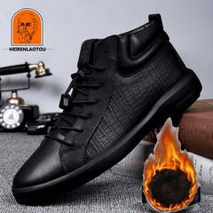Men's No Tie Ankle Boots Casual Walking Shoes
