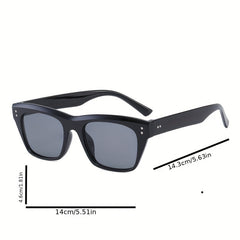 Y2K Square Sunglasses Punk Rivet Anti Glare Glasses UV400