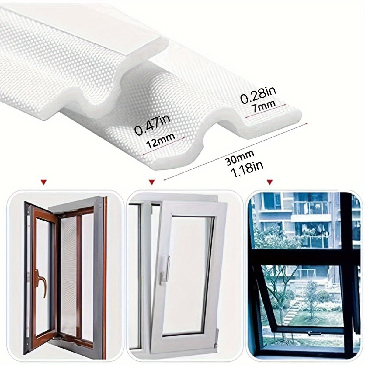 Window Gap Seal Strip Self Adhesive Weatherproofing Stripping