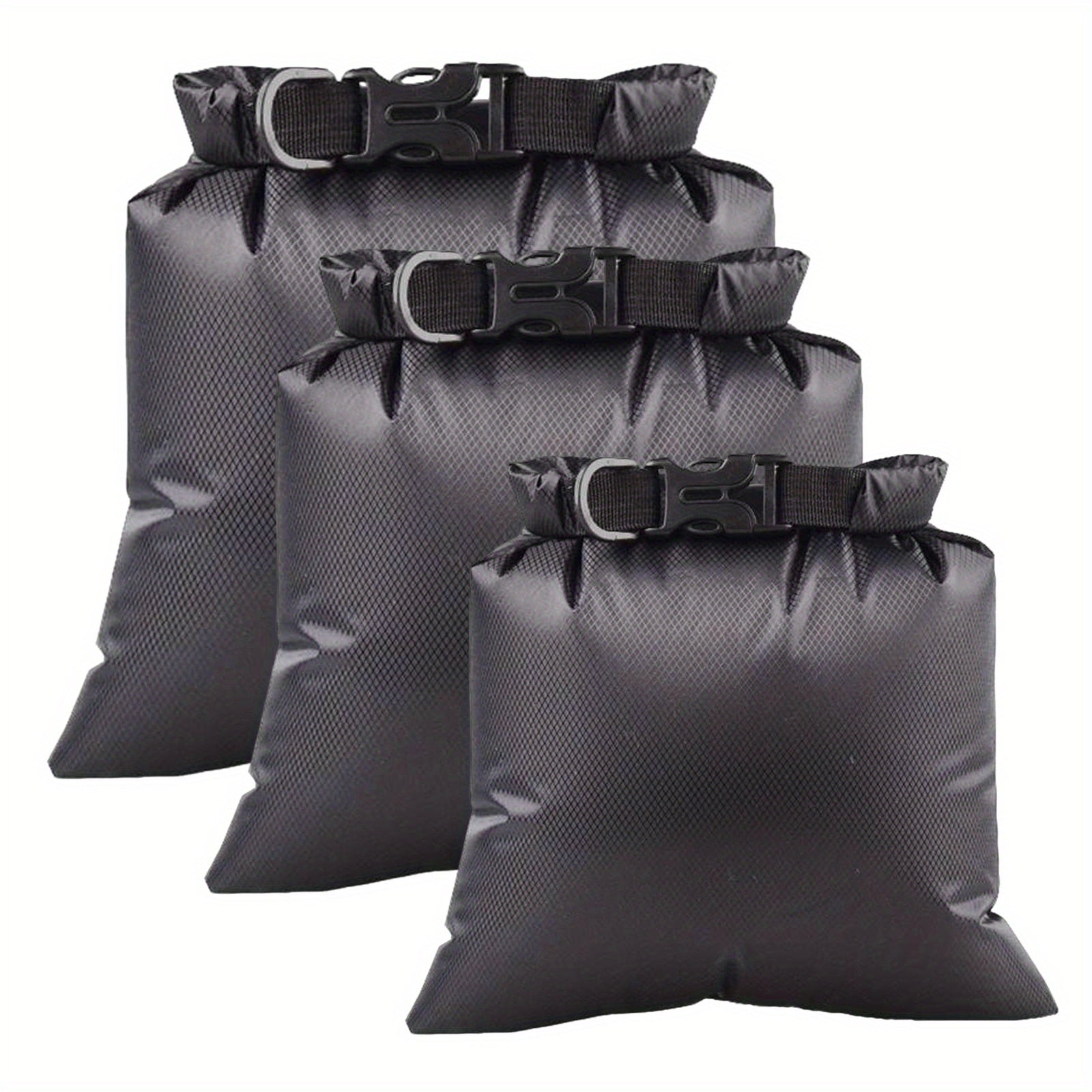 3 Pcs Outdoor Waterproof Rafting Storage Bags with Release Buckle