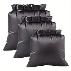 3 Pcs Outdoor Waterproof Rafting Storage Bags with Release Buckle